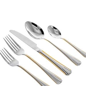Elegant Silver and Gold Flatware Set